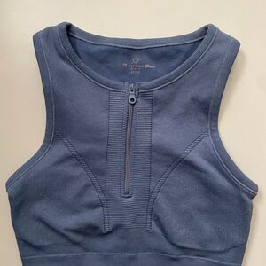 Aerie Blue Fitted Crop Tank Top